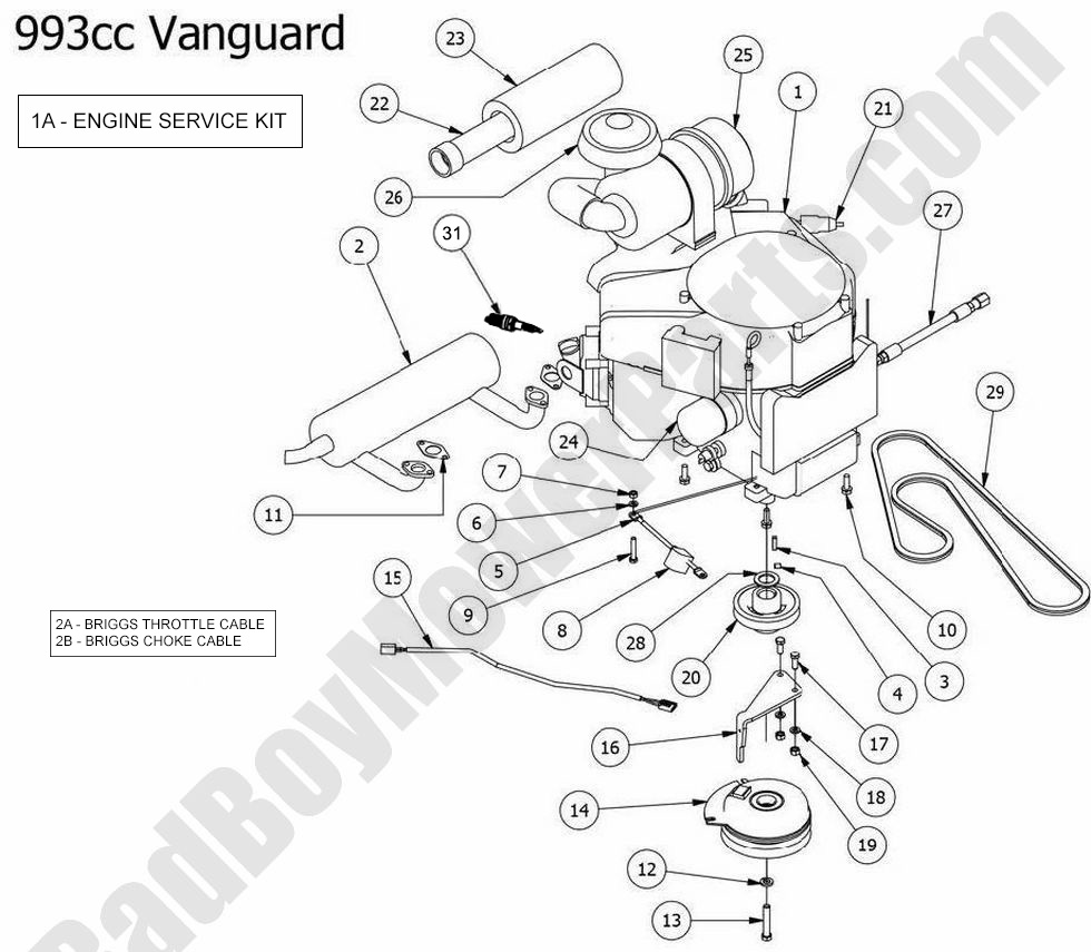 992 - Bad Boy Mower Parts Lookup > 2014 > Outlaw & Outlaw Extreme > Engine - Vanguard 993
